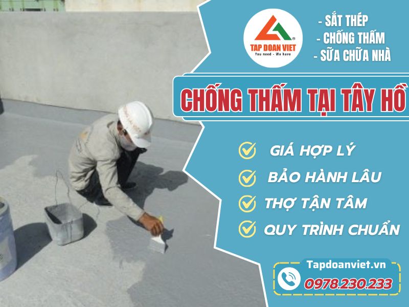 Chống thấm tại Tây Hồ, xử lý đúng nguồn thấm - Tập Đoàn Việt Chong Tham Tai Tay Ho Tap Doan Viet