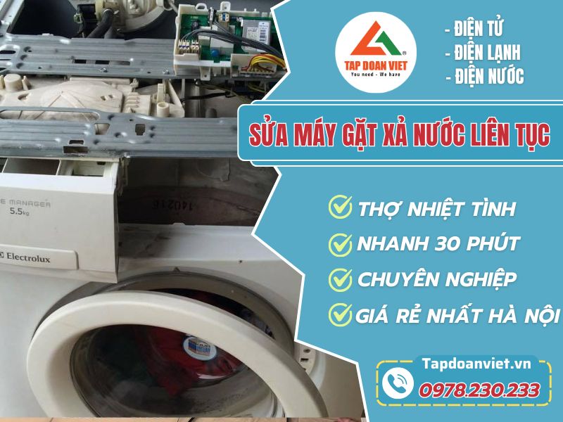 sửa máy giặt xả nước liên tục giá rẻ