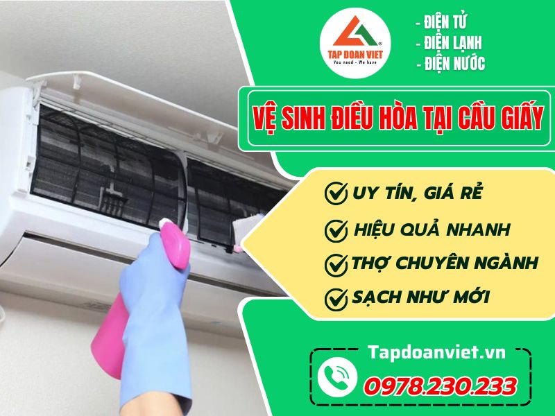 Dịch vụ vệ sinh điều hòa tại Cầu Giấy giá rẻ, có mặt sau 20 phút