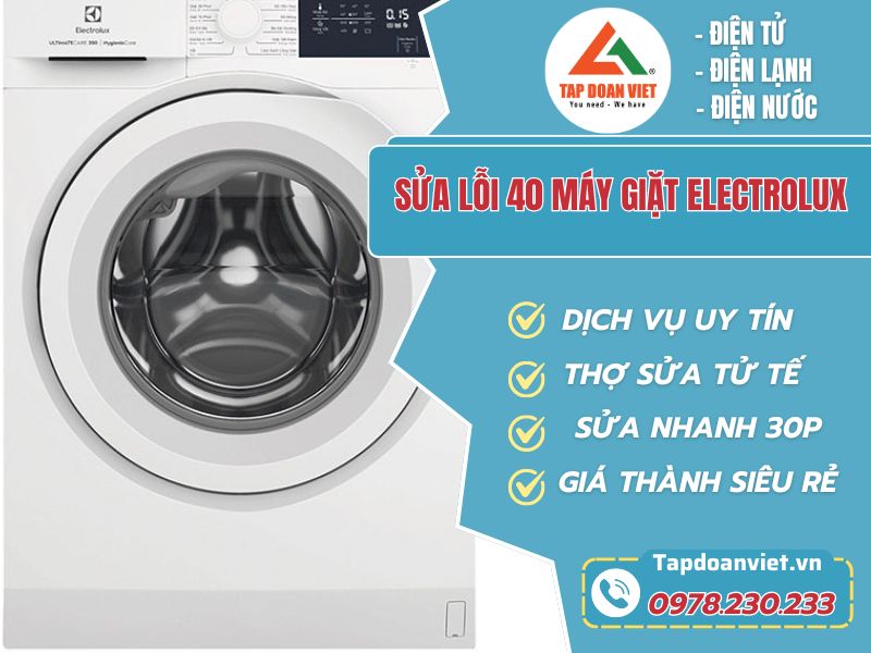 Sửa lỗi 40 máy giặt electrolux-Tapdoanviet