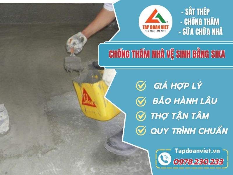 Chống thấm nhà vệ sinh bằng Sika đúng kỹ thuật - Tập Đoàn Việt Chong Tham Nha Ve Sinh Bang Sika Tap Doan Viet