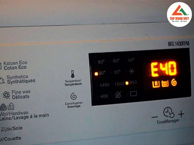 Dấu hiệu nhận biết lỗi E40 máy giặt Electrolux 