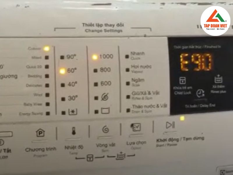 Nguyên nhân và cách sửa máy giặt Electrolux báo lỗi E90 