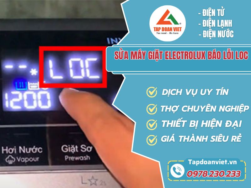 sửa máy giặt electrolux báo lỗi LOC - Tapdoanviet