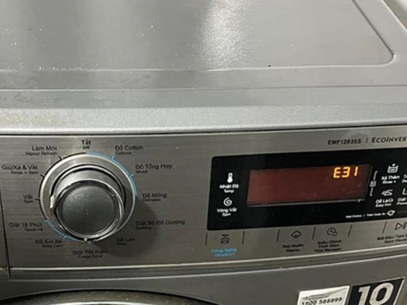 Dấu hiệu nhận biết lỗi E31 máy giặt Electrolux