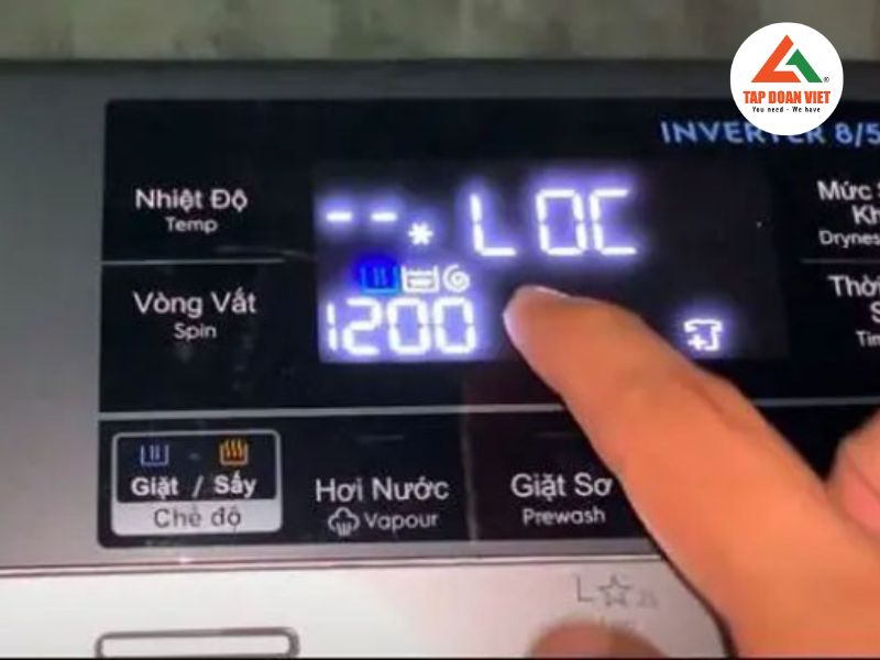 Dấu hiệu nhận biết máy giặt Electrolux báo lỗi LOC
