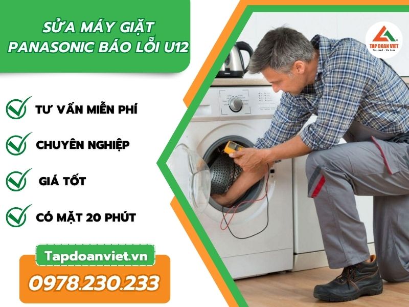 Thợ sửa máy giặt Panasonic báo lỗi U12 tay nghề giỏi