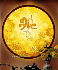 tranh truc chi hoa sen chu duc ttc133 1