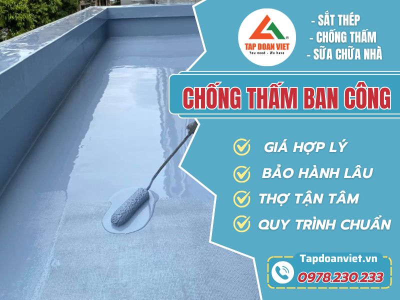 Chống thấm ban công: 7 lỗi thấm cần xử lý sớm - Tập Đoàn Việt Chong Tham Ban Cong Tap Doan Viet