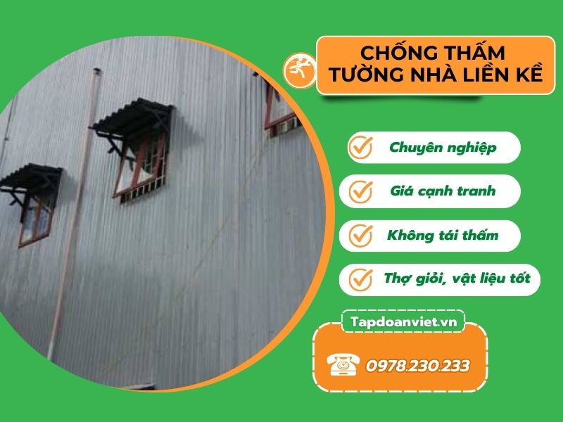 Dịch vụ chống thấm tường nhà liền kề triệt để, giá tốt