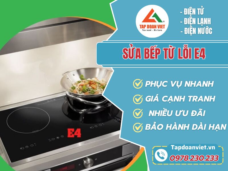 Bật mí 5 cách sửa bếp từ lỗi E4 hiệu quả, ai cũng làm được