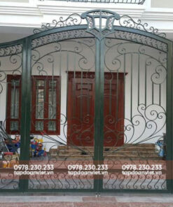 Alternative view of Cửa cổng sắt mỹ thuật 4 cánh đẹp, hoàn mỹ