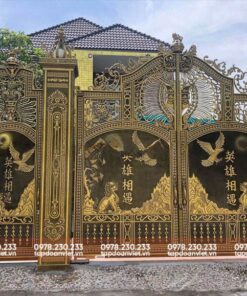 Alternative view of Cổng sắt 4 cánh chữ thọ, trường tồn