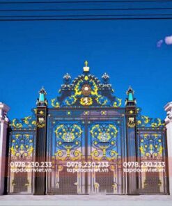 Cổng sắt biệt thự đơn giản, sang trọng