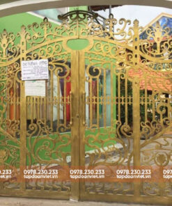Alternative view of Cổng sắt CNC 2 cánh đẹp, quyền quý