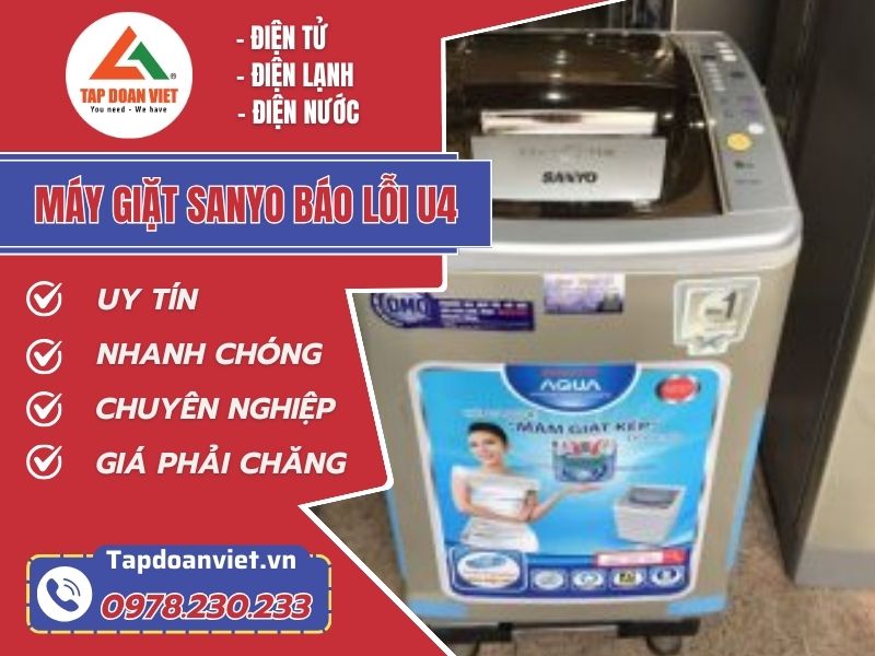 Thợ sửa máy giặt Sanyo báo lỗi U4 tay nghề giỏi Thợ sửa máy giặt Sanyo báo lỗi U4 tay nghề giỏi