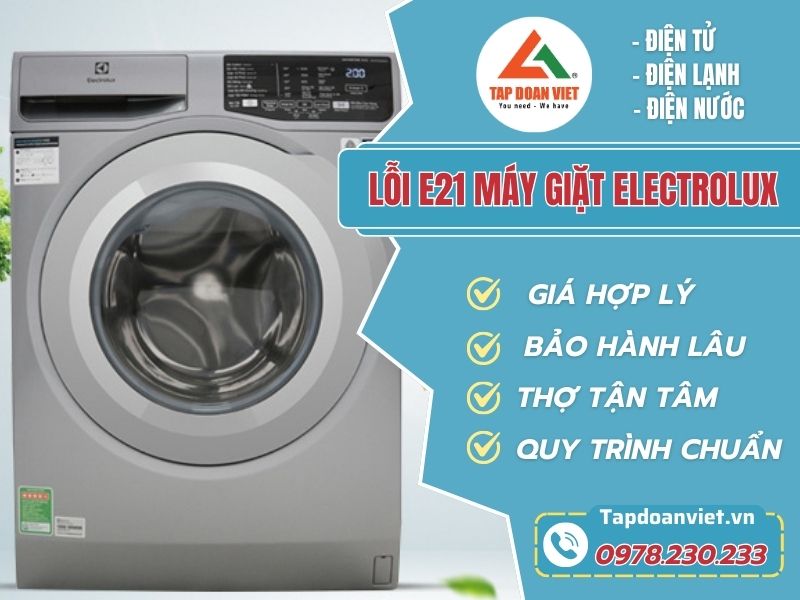 Thợ sửa lỗi E21 máy giặt Electrolux tay nghề giỏi 