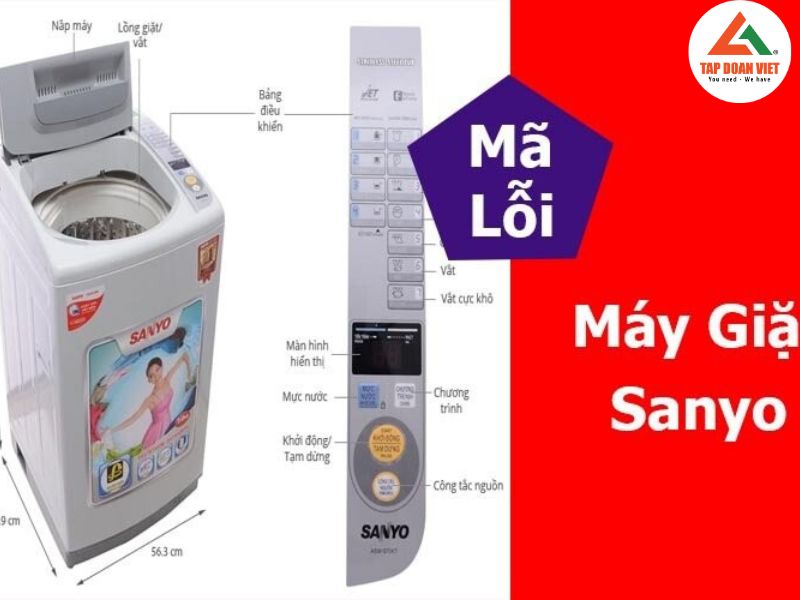 Bảng mã lỗi máy giặt Sanyo chi tiết nhất 