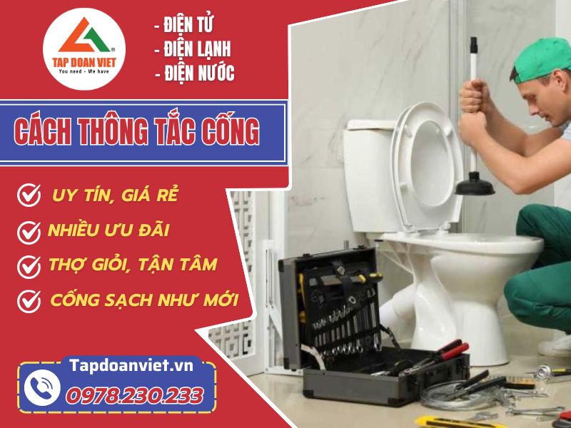 cách thông tắc cống 