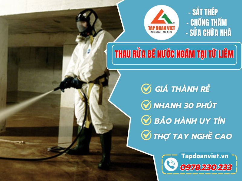 Thau rửa bể nước ngầm tại Từ Liêm nhanh chóng, thợ tận tâm 