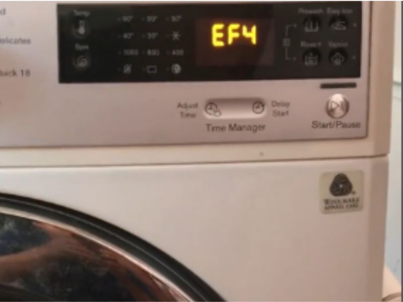 Dấu hiệu nhận biết lỗi EF4 máy giặt Electrolux