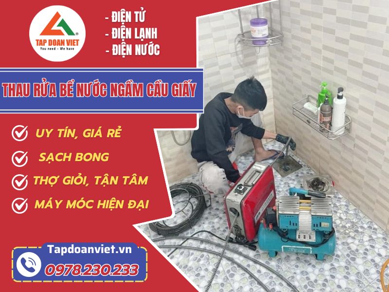 thau rửa bể nước ngầm Cầu Giấy