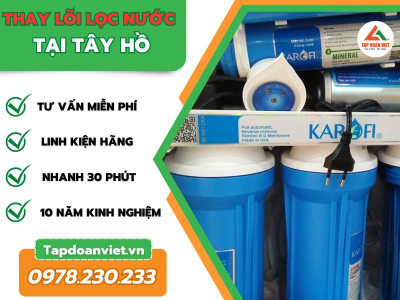 dịch vụ thay lõi lọc nước tại Tây Hồ