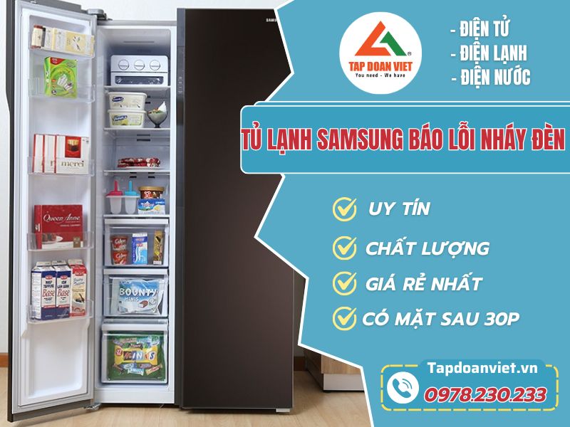 Thợ sửa tủ lạnh Samsung báo lỗi nháy đèn tay nghề giỏi