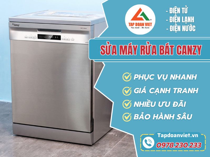 Sửa máy rửa bát Canzy giá mềm, thợ chuẩn