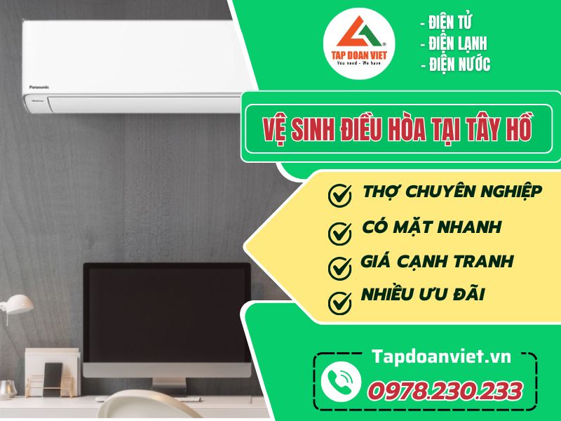 Vệ sinh điều hòa tại Tây Hồ sạch sâu, sáng bóng