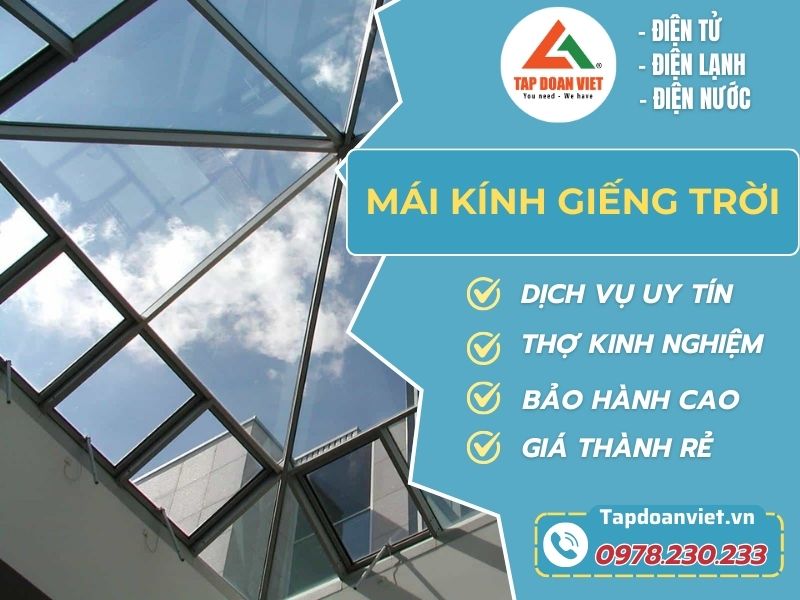 Thi công mái kính giếng trời tận tâm, uy tín