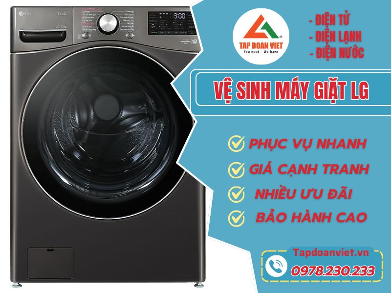 Dịch vụ vệ sinh máy giặt LG tại nhà sạch như mới, giá giảm sâu 30%