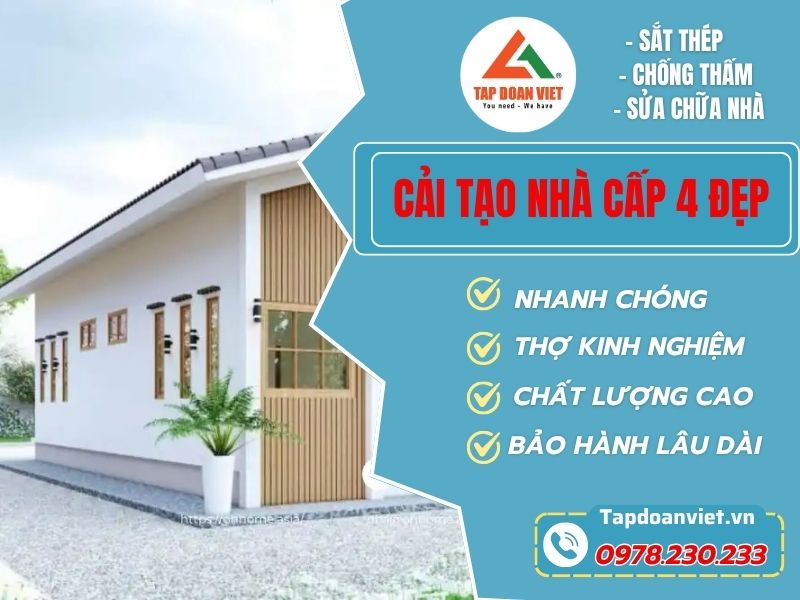 Dịch vụ cải tạo nhà cấp 4 đẹp – Giải pháp làm mới tổ ấm của bạn