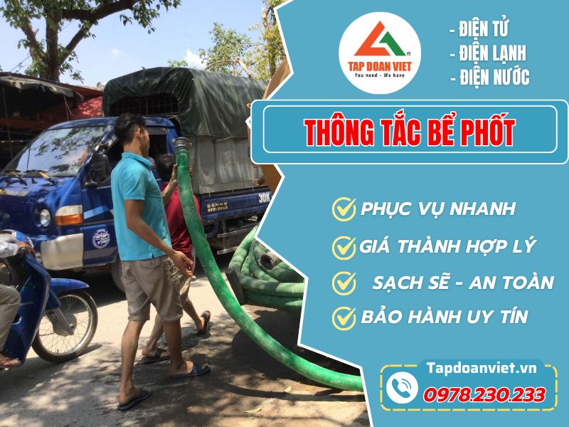 Dịch vụ thông tắc bể phốt uy tín, giá tốt từ Tapdoanviet