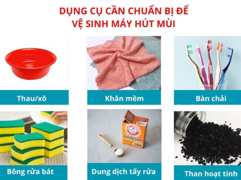 Dụng cụ thiết yếu để tự vệ sinh máy hút mùi nhà bếp
