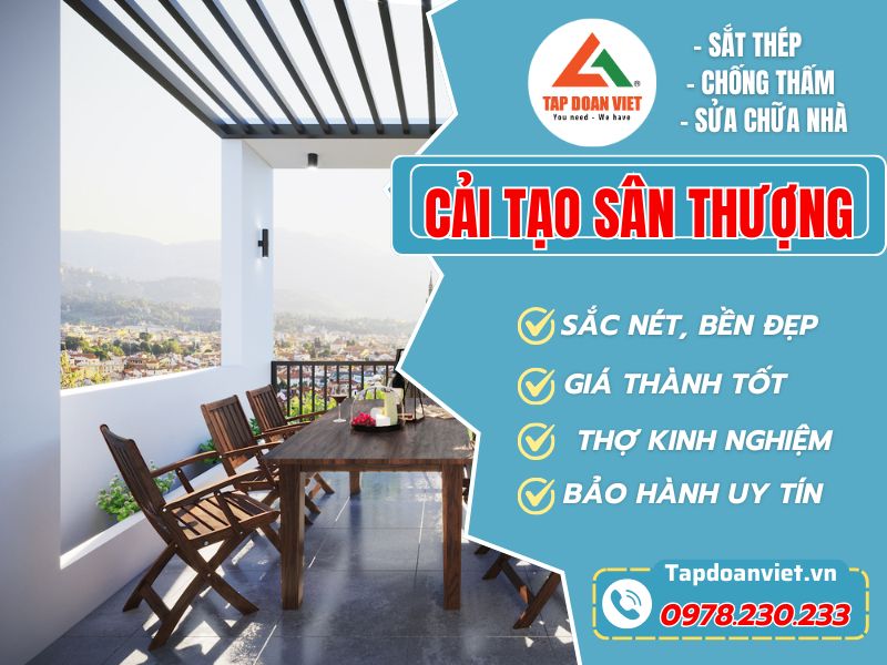 Cải Tạo Sân Thượng – Giải Pháp Mở Rộng Không Gian Sống Cùng Tapdoanviet