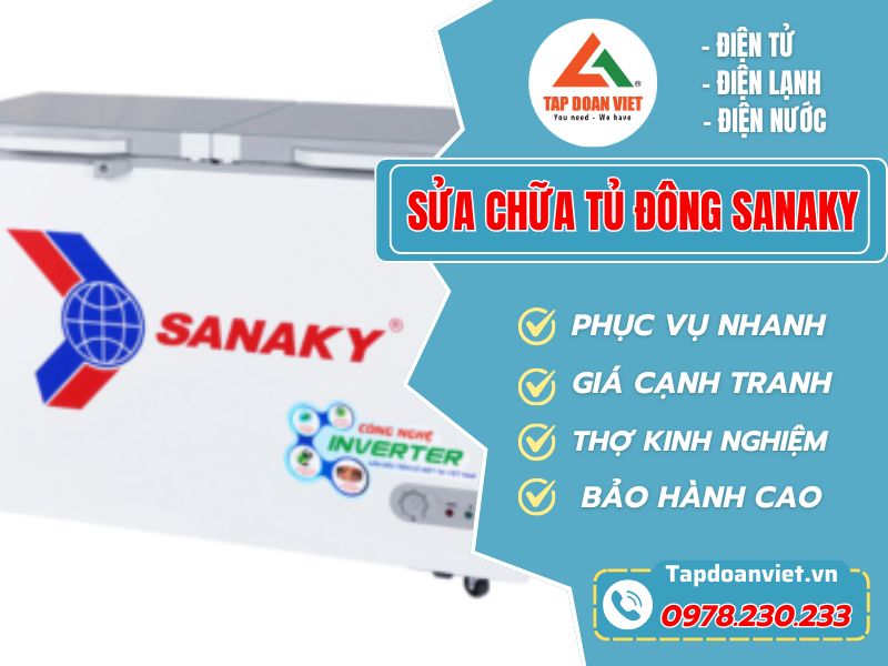 Dịch vụ sửa chữa tủ đông Sanaky tại Hà Nội uy tín, thợ giỏi, giá rẻ