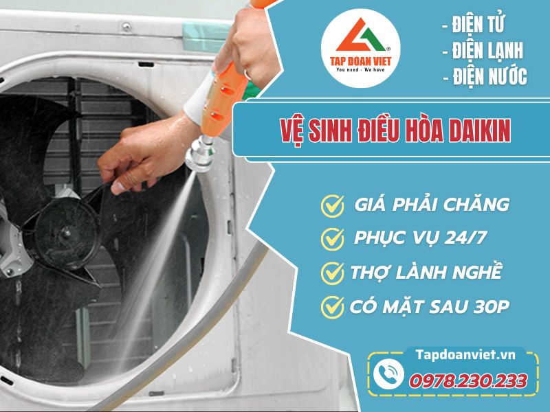 Dịch vụ vệ sinh điều hòa Daikin giá rẻ, uy tín 