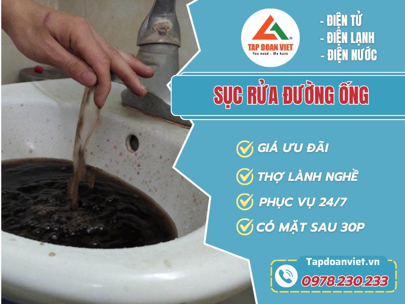 Dịch vụ sục rửa đường ống nước sinh hoạt tại nhà Dịch vụ sục rửa đường ống nước sinh hoạt tại nhà