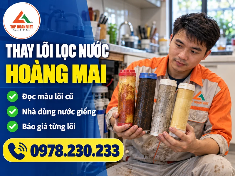 Thay lõi lọc nước tại Hoàng Mai