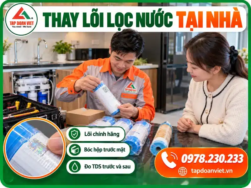 Thay lõi lọc nước tại nhà Hà Nội: Karofi, Kangaroo và mọi dòng máy RO - Tập Đoàn Việt Thay lõi lọc nước tại nhà Hà Nội